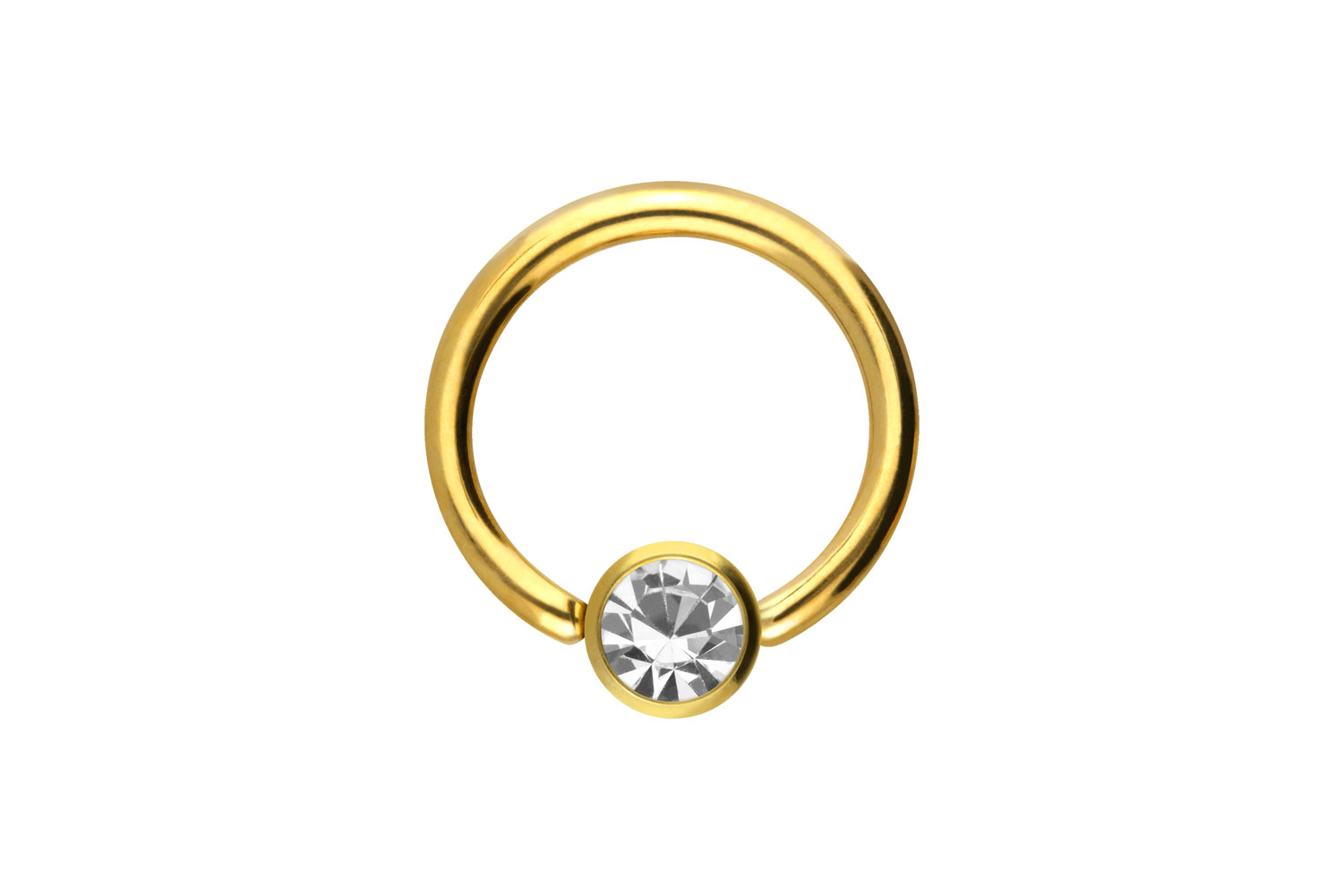 Titan Klemmkugelring Piercing DISC + KRISTALL